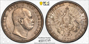 1871-A Germany Prussia 1 Thaler PCGS AU53 Lot#G8757 Silver! KM#494