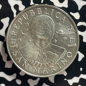 1998 San Marino 5000 Lire Lot#T7790 Silver! High Grade! Beautiful!