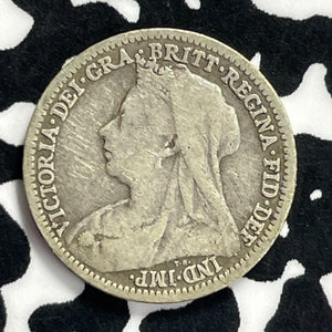 1900 Great Britain 3 Pence Threepence Lot#T9442 Silver!