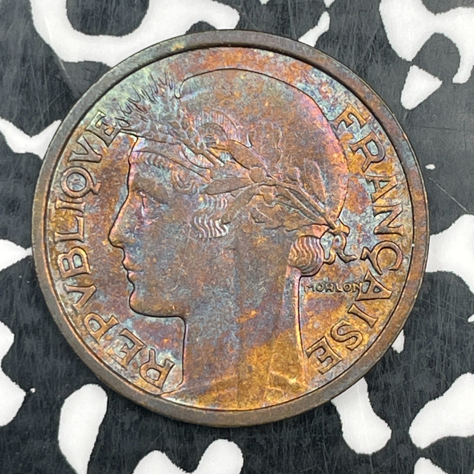 1937 France 1 Franc Lot#N1489 High Grade! Beautiful Toning!