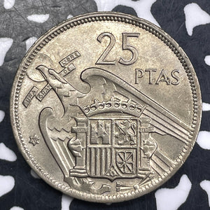 1957(58) Spain 25 Pesetas Lot#T2218 High Grade! Beautiful!