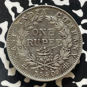 1840 India 1 Rupee Lot#T5701 Silver! Nice!