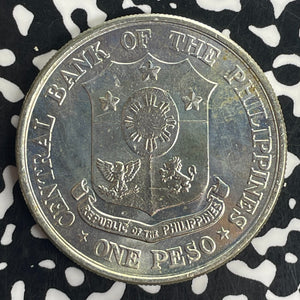 1961 Philippines 1 Peso Lot#T8479 Large Silver Coin! High Grade! Beautiful!