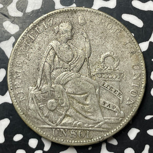 1930 Peru 1 Sol Lot#E7104 Large Silver Coin!