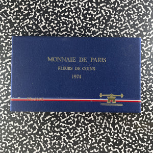 1974 France 9x Coin Mint Set Lot#B2398 Including Silver! With Case & C.O.A.