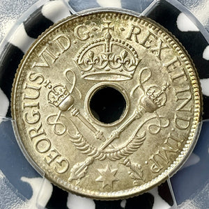 1938 New Guinea 1 Shilling PCGS MS65 Lot#G9852 Silver! Gem BU!