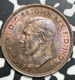 1945 Great Britain 1/2 Penny Half Penny Lot#T9057 High Grade! Beautiful!