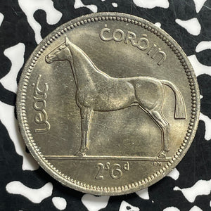 1959 Ireland 1/2 Crown Half Crown Lot#C0636 High Grade! Beautiful!