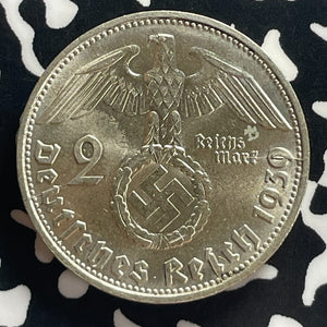 1939-D Germany 2 Mark Lot#T7786 Silver! High Grade! Beautiful!