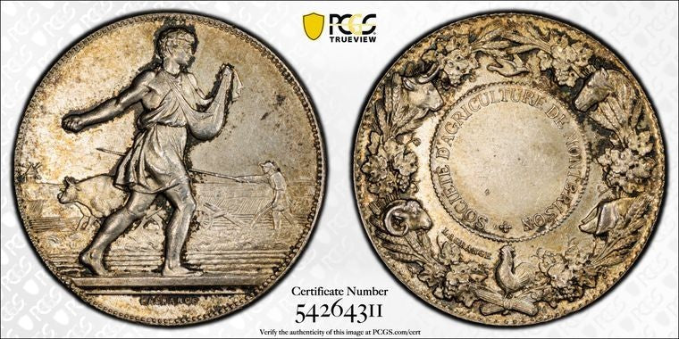 (1880-DT) France Monbrison Agricultural Society Jeton PCGS MS64 Lot#G1683