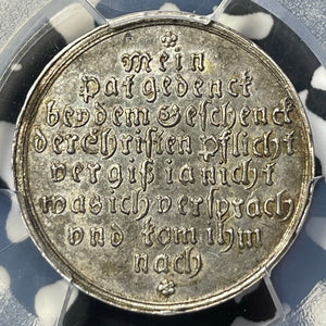 (18th C.) Germany Nurnberg Baptismal Ducat Medal PCGS UNC Det. Lot#G8841 Silver!