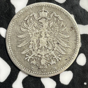 1874-B Germany 20 Pfennig Lot#E5380 Silver!