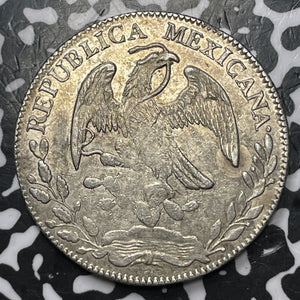 1868-Zs JS Mexico 8 Reales Lot#JM7999 Large Silver! Nice!