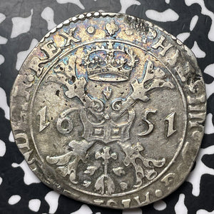 1651 Spanish Netherlands Bruges 1 Patagon Lot#JM8261 Large Silver! Nice!