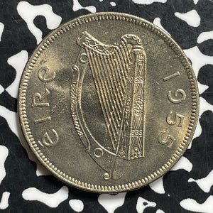 1955 Ireland 1/2 Crown Half Crown Lot#C0634 High Grade! Beautiful!