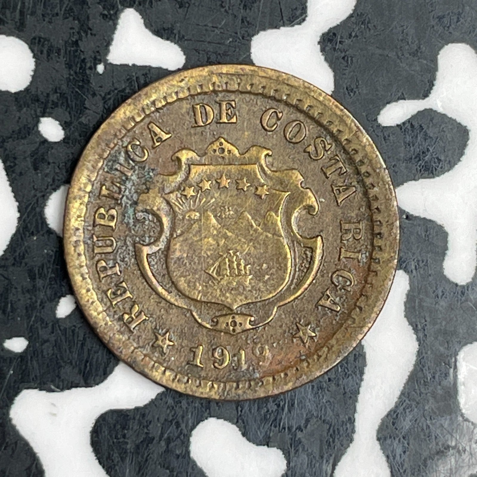 1919 Costa Rica 5 Centavos Lot#N0616
