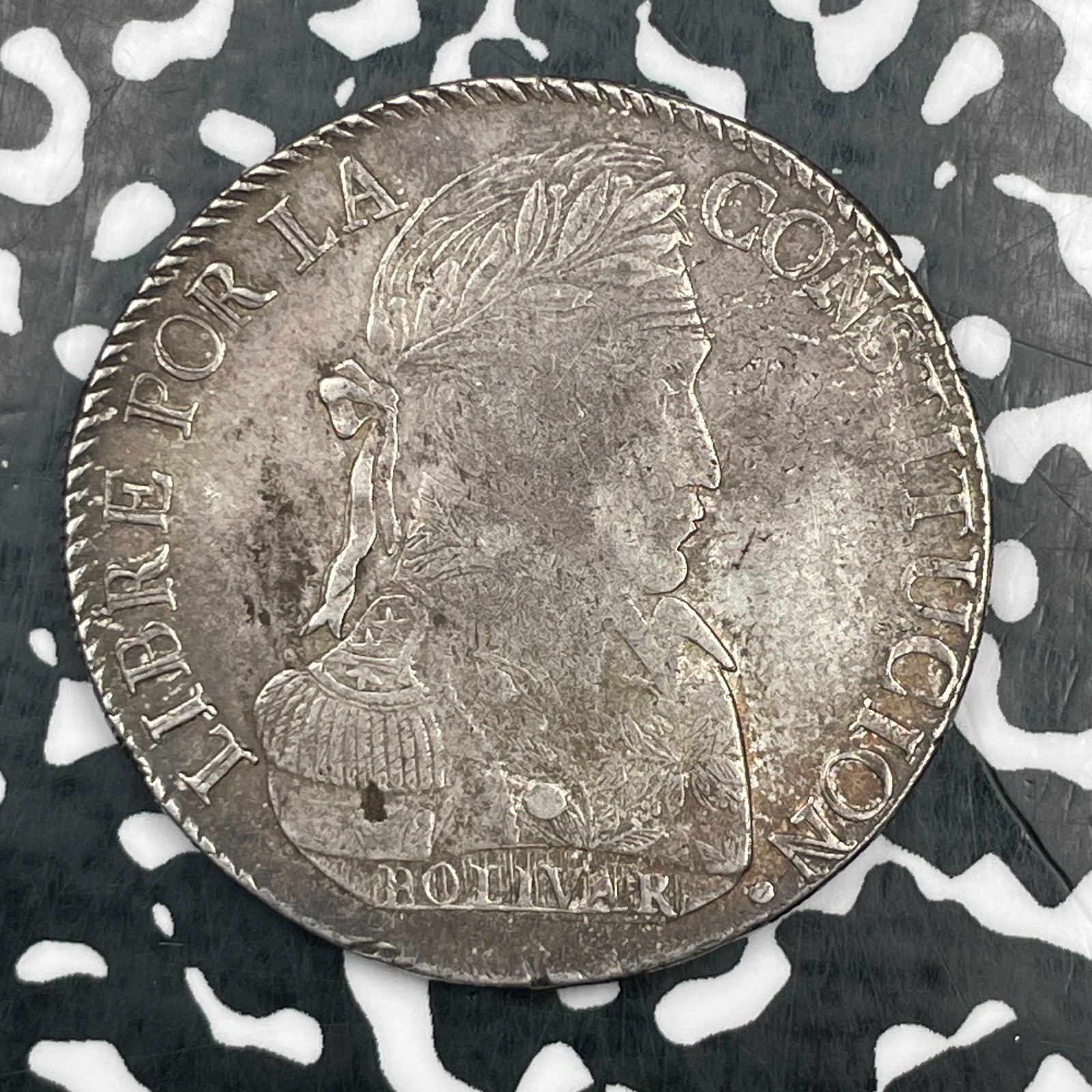 1830-PTS J Bolivia 8 Soles Lot#JM1975 Large Silver! Nice!