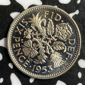 1953 Great Britain 6 Pence Sixpence Lot#E2019 Proof!