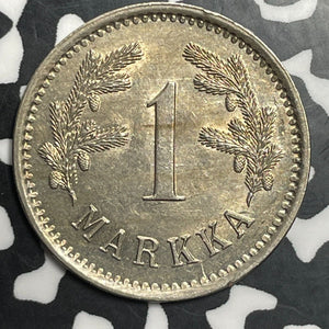 1922 Finland 1 Markka Lot#E8588 High Grade! Beautiful!