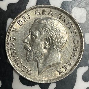 1924 Great Britain 6 Pence Sixpence Lot#T3281 Silver!