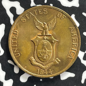 1944-S U.S. Philippines 1 Centavo Lot#C0090 High Grade! Beautiful Toning!