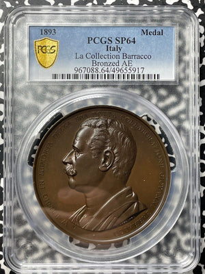 1893 Italy Barracco Art Collection Medal PCGS SP64 Lot#GV8599 Choice UNC!