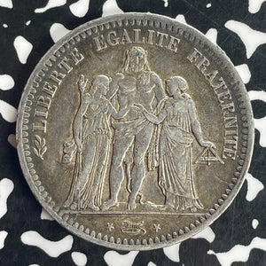 1848-BB France 5 Francs Lot#T8273 Large Silver Coin!