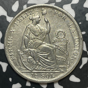 1927 Peru 1/2 Sol Half Sol Lot#T1702 Silver!