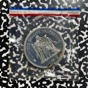 1980 France 50 Francs Piedfort Lot#B2759 Silver! Proof! With Case