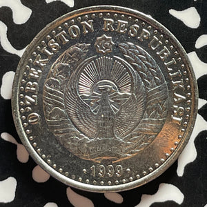 1999 Uzbekistan 25 So'm Lot#T4396 High Grade! Beautiful!