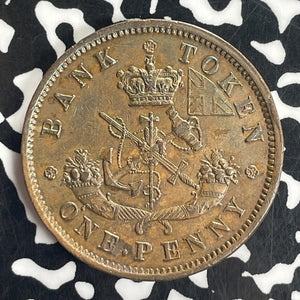 1854 Upper Canada 1 Penny Token Lot#T8426 Nice!