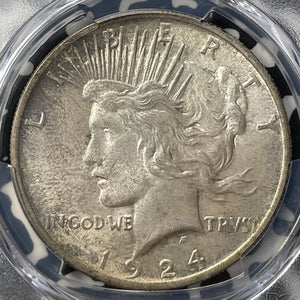 1924 U.S. $1 Peace Dollar PCGS MS62 Lot#G8771 Silver! Nice UNC!