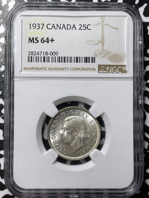 1937 Canada 25 Cents NGC MS64+ Lot#G7035 Silver! Choice UNC!