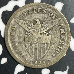 1917-S U.S. Philippines 20 Centavos Lot#T2627 Silver!