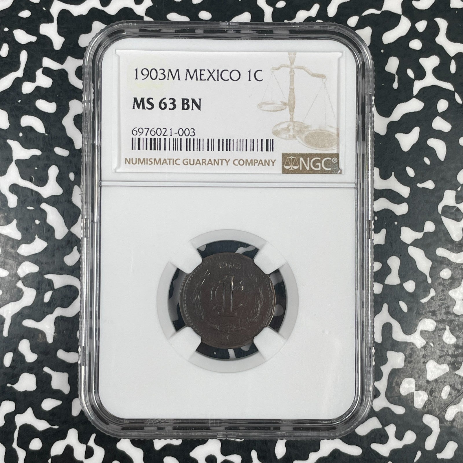1903-M Mexico 1 Centavo NGC MS63BN Lot#G4134 Choice UNC!