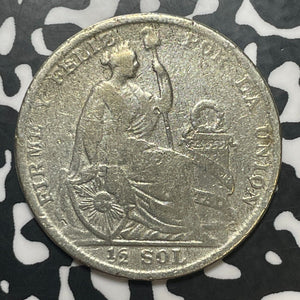 1928 Peru 1/2 Sol Half Sol Lot#T1708 Silver!