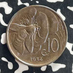 1934-R Italy 10 Centesimi Lot#T7607 High Grade! Beautiful!