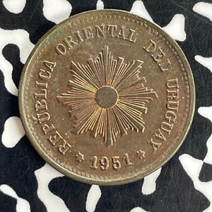 1951-So Uruguay 5 Centesimos Lot#C1534 High Grade! Beautiful!
