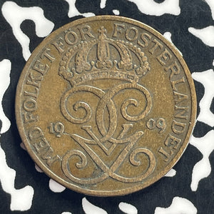 1909 Sweden 5 Ore Lot#T9178