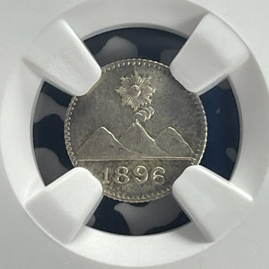 1896 Guatemala 1/4 Real NGC MS66 Lot#G824 Silver! Gem BU! Wreath Reverse