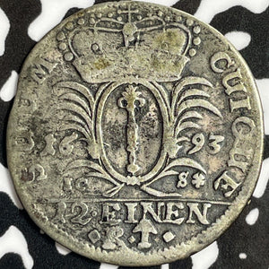 1693 Germany Brandenburg-Prussia 1/12 Thaler Lot#D8939 Silver!