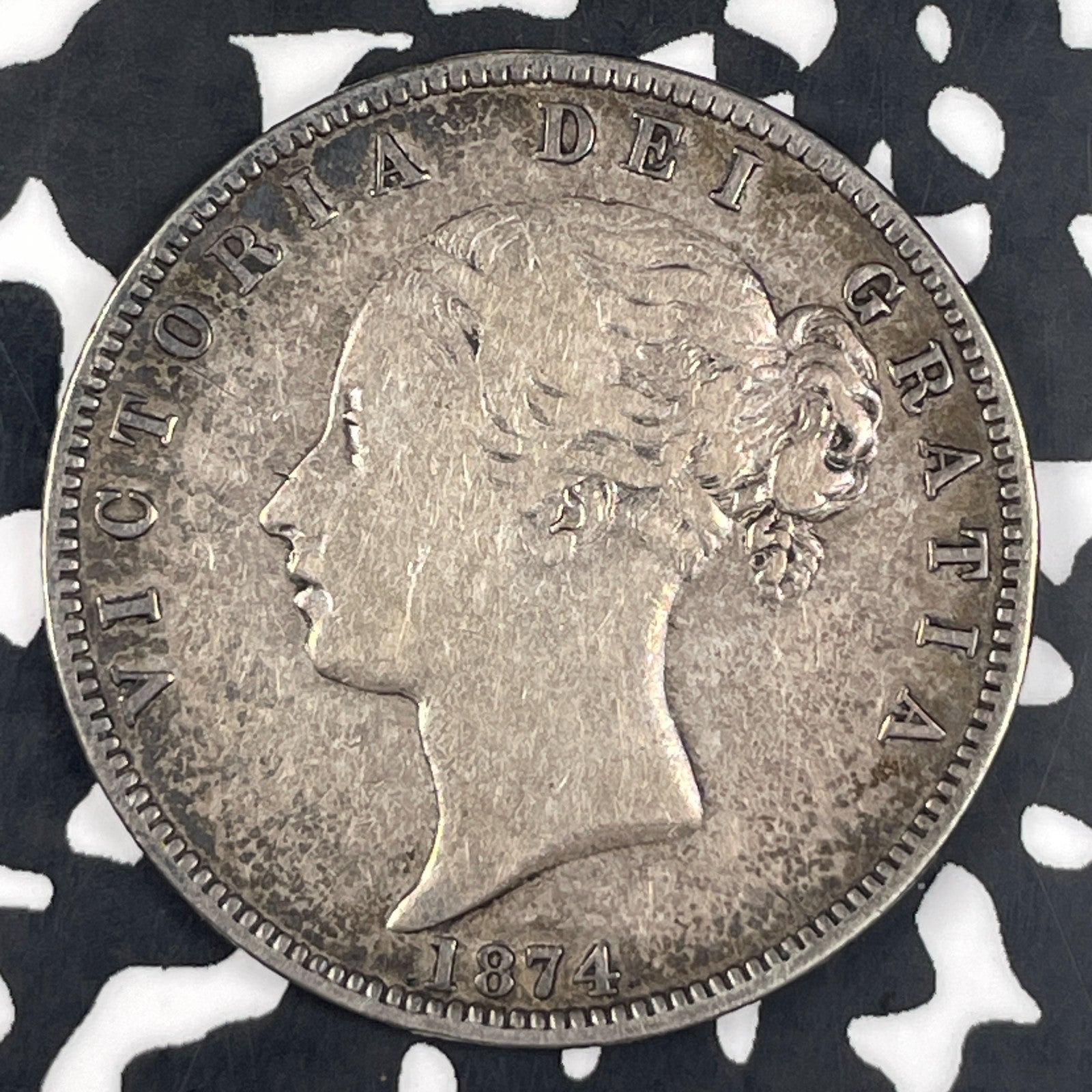 1874 Great Britain Victoria 1/2 Crown Lot#JM1037 Silver!