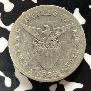 1928-M U.S. Philippines 20 Centavos Lot#T5238 Silver! Mule