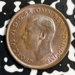 1943 Australia 1/2 Penny Half Penny Lot#E1128 High Grade! Beautiful!