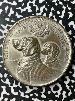 1908 Germany Stuttgart International Dog Exhibition Medal Lot#OV1373 60mm