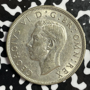 1944 Great Britain 1/2 Crown Half Crown Lot#E2026 Silver! Nice!