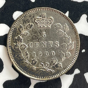 1900 Canada 5 Cents Lot#T7702 Silver! Nice!