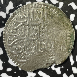 AH 1115 (1703) Turkey 1 Zolota Lot#E4824 Silver! Major Planchet Flaw KM#156