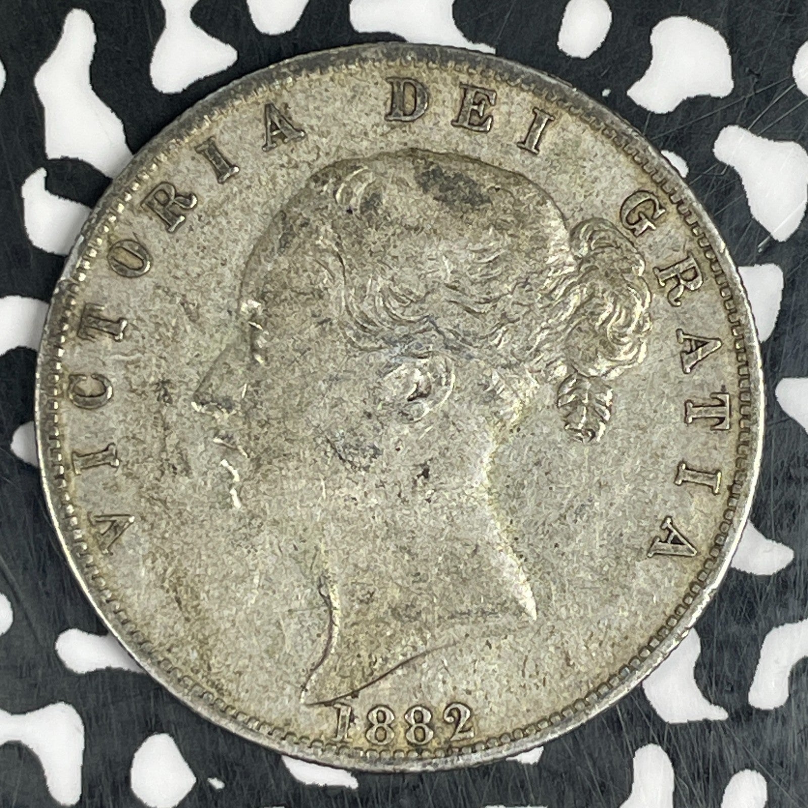 1882 Great Britain 1/2 Crown Lot#JM0633 Silver! Better Date
