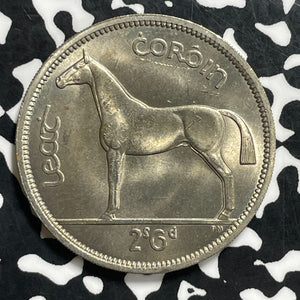 1963 Ireland 1/2 Crown Half Crown Lot#C0635 High Grade! Beautiful!
